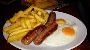 Sausage, Eggs and Chips